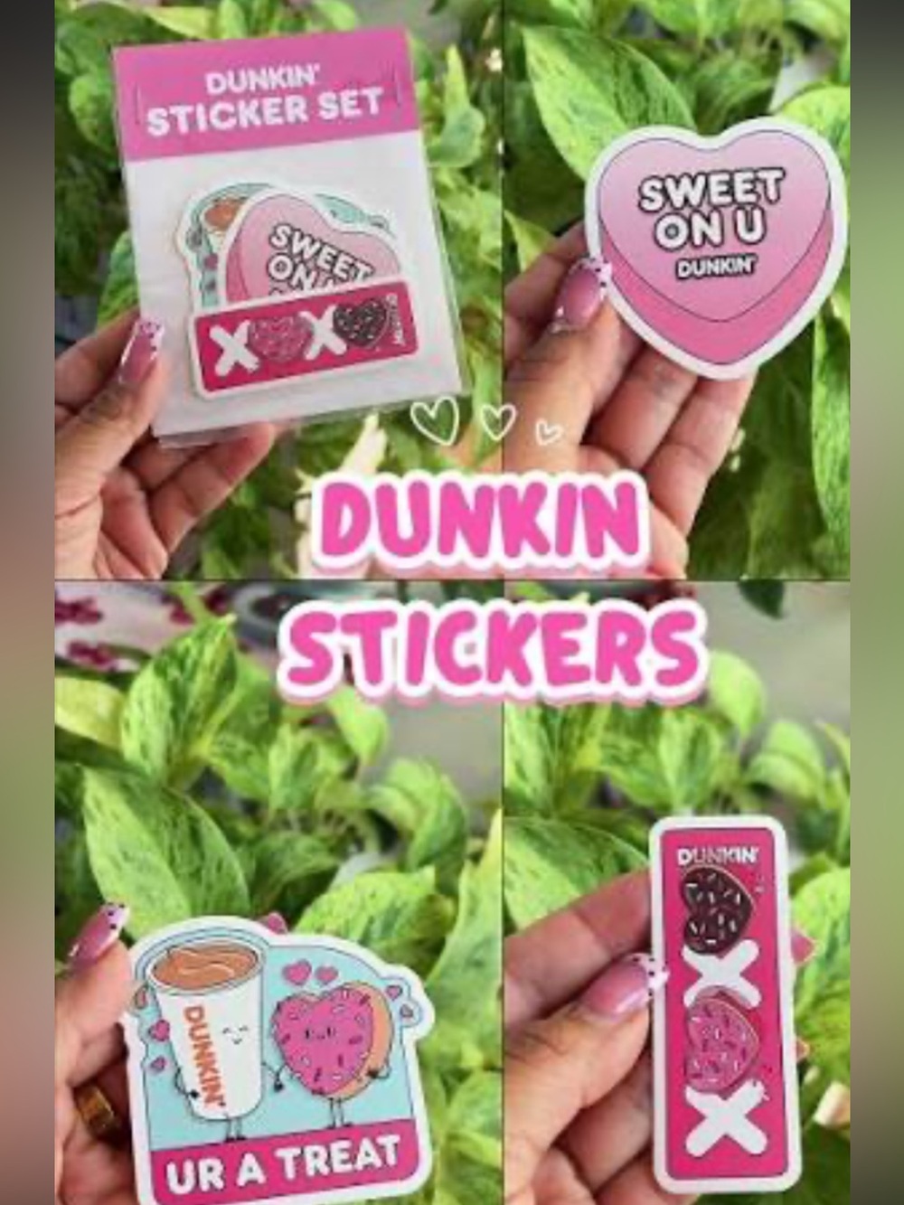Dunkin' Pink 'Sweet On U' Sticker Set